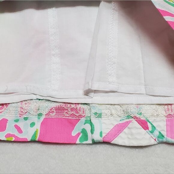 𝅺LILLY Pulitzer Cathy Flamingo Pink Don't Give A Cluck Shift Dress 00 - Picture 9 of 12